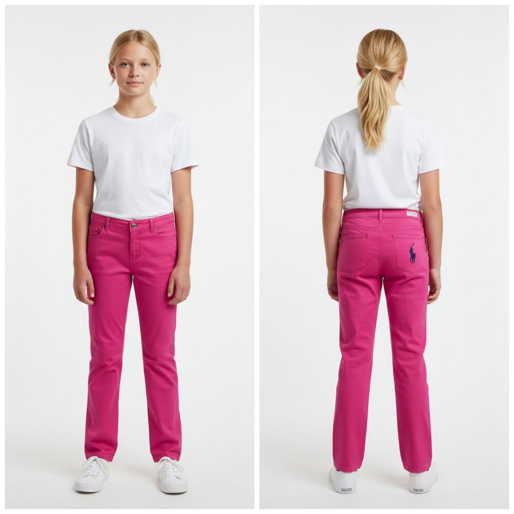 Ralph Lauren Children's Girl Hot Pink Logo Pocket Pants NEW 16